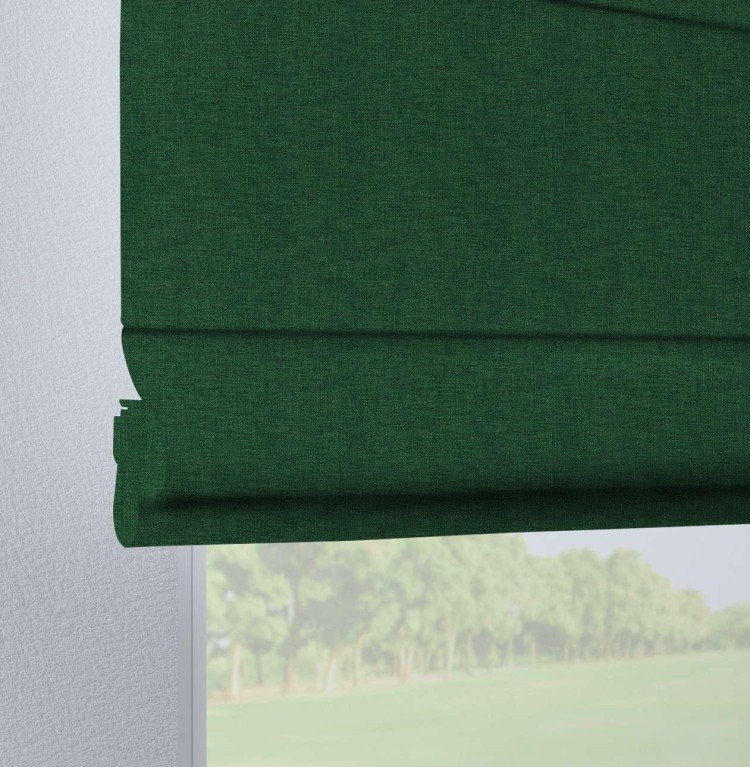 Римская штора на петлях «Кортин», ткань лён серо-зеленый