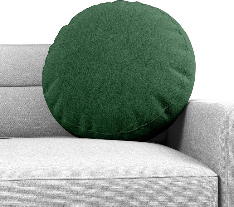 Подушка круглая «Кортин» канвас тёмно-зелёный
