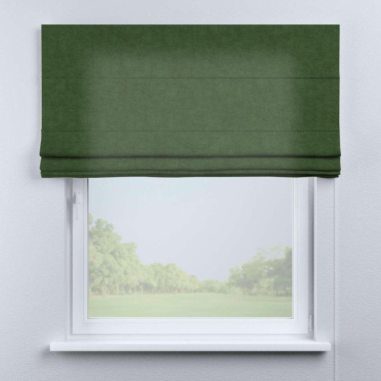 Римская штора «Кортин», канвас зелёный, для проёма