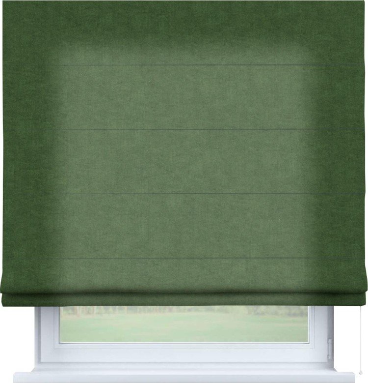 Римская штора «Кортин», канвас зелёный, для проёма