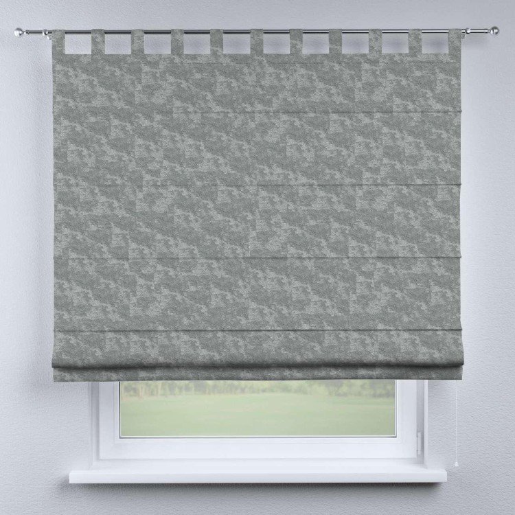 Римская штора «Кортин», софт мрамор серый, на петлях