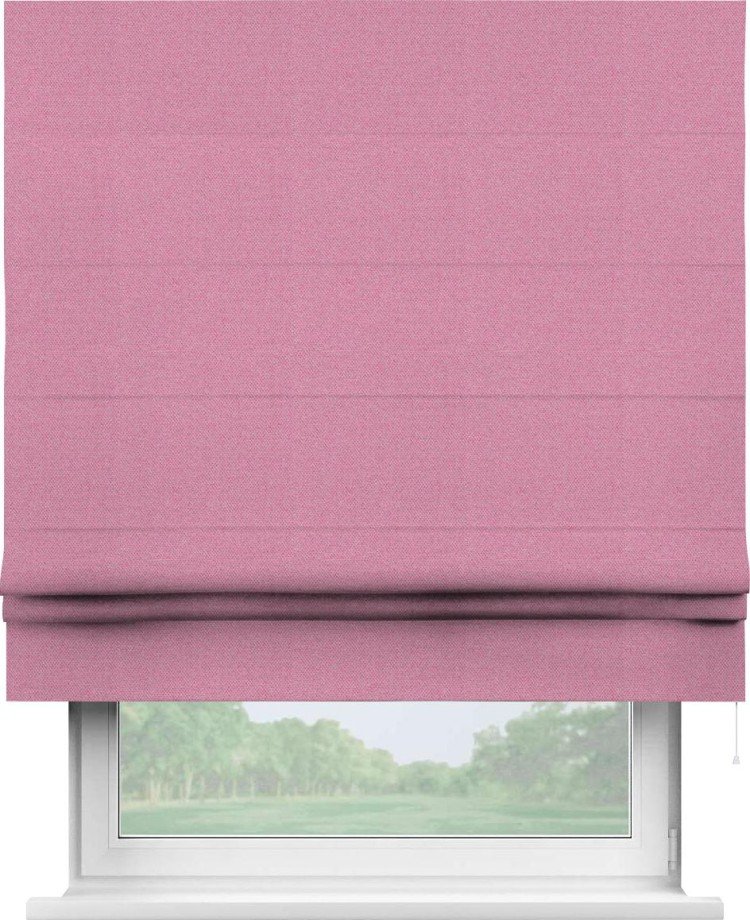 Римская штора «Кортин» для проема, ткань лён димаут, розовый
